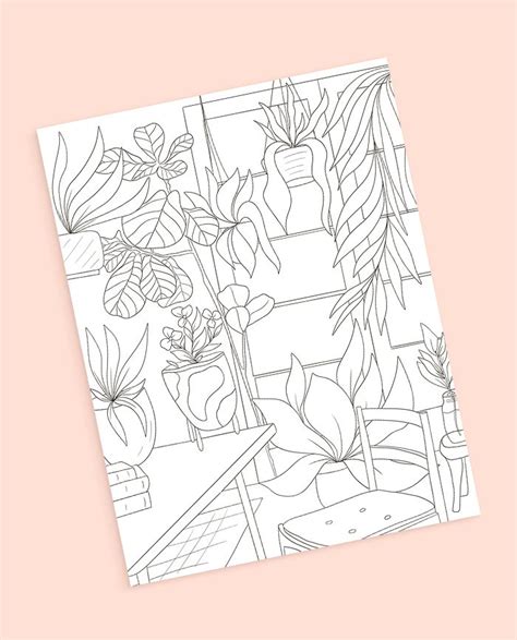 coloring page conservatory living room decor diy instant