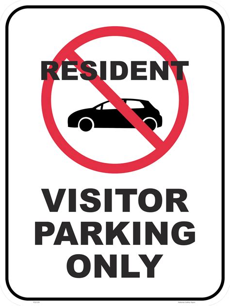 resident parking visitor parking sign national safety signs