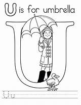 Umbrella Coloring Letter Pages Preschool Beach Kids Color Colors Colouring Getcolorings Printable Choose Board sketch template