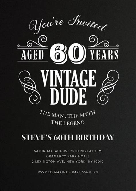 60th Birthday Invitations Customize And Print Online Paperlust