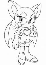 Rouge Bat Coloring Pages Sonic Hedgehog Spy Hunter Tressure Color sketch template