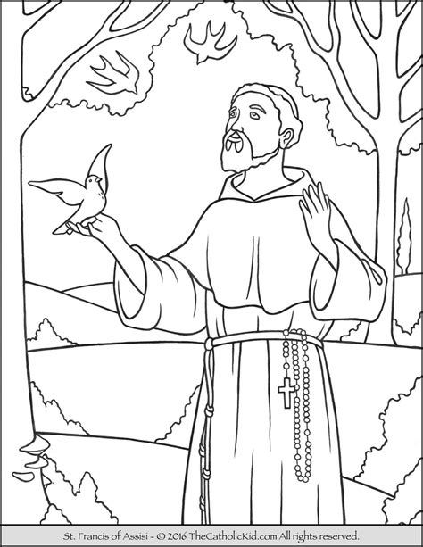 saint francis coloring page