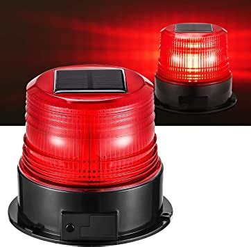 solar led strobe light wireless waterproof flashing red beacon lights  magnet rotating