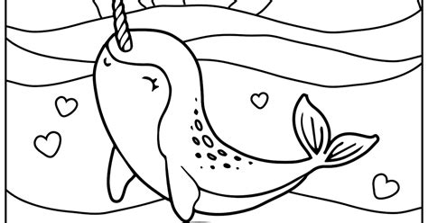cute narwhal coloring pages   gambrco
