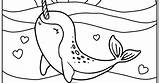 Narwhal sketch template