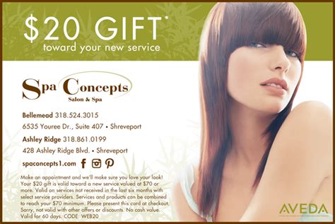 special offers spa concepts salon spa shreveport la