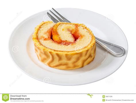 roll cake stock image image  stainless served dish