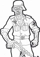 Nazi Zombie Hitler sketch template