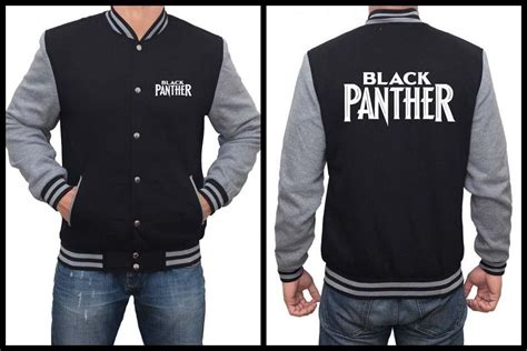 Movie Black Panther Logo Letter Man Varsity Jacket Jackets