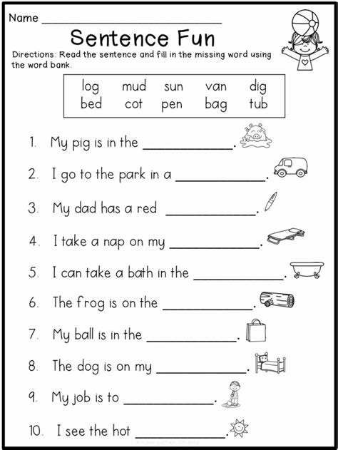 reading worksheets  kindergarten  phonics kindergarten