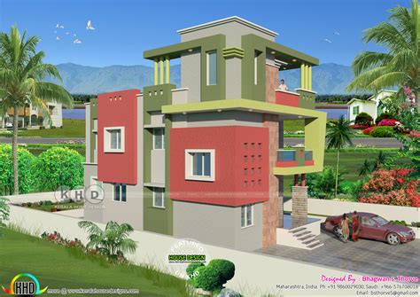 north indian duplex house plan kerala home design  floor plans  dream houses
