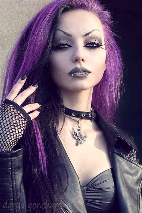 Purple Hair And Goth Makeup