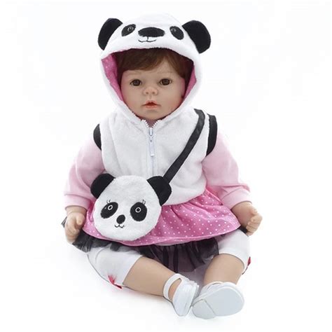 bebe reborn panda boneca realista importado brinde r 482 07 em