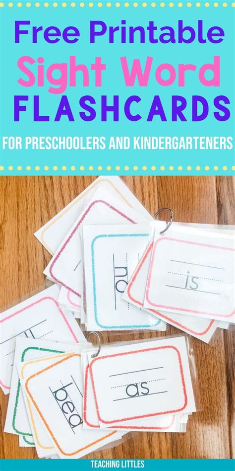 printable sight word flashcards  preschoolers  kindergartners
