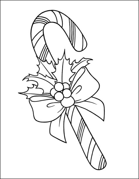 christmas coloring page candy cane