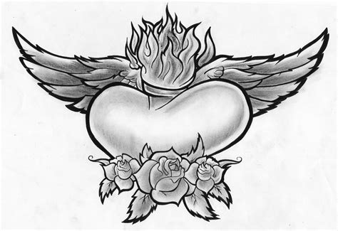 hearts  wings  roses coloring pages coloring home