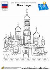 Russie Rouge Coloriage Hugolescargot Hugo Monuments Colorier Cathedral Basil Coloriages Escargot sketch template