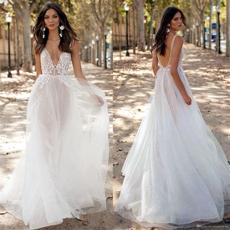 discount 2019 chic simple sexy beach wedding dresses with overskirt