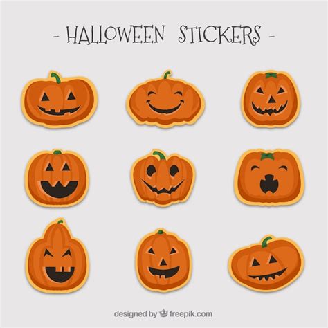 vector halloween pumpkin stickers