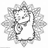 Coloring Cat Pages Mandala Lucky Drawing Getcolorings Tattoo Getdrawings Paintingvalley sketch template