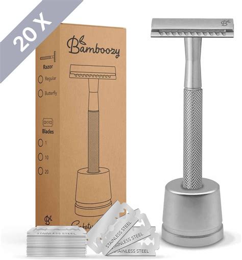 bamboozy safety razor  scheermesjes houder zilver chrome unisex vrouwen mannen bolcom