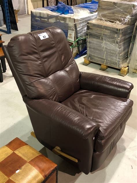lazy boy leather rocking recliner  auctions