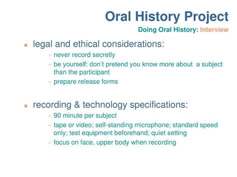 oral history  documentary history applications  library
