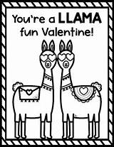 Coloring Llama Valentine Sheets Valentines sketch template