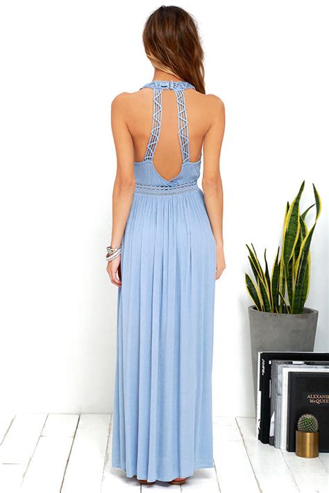 Gorgeous Light Blue Dress Maxi Dress Lace Dress 59 00