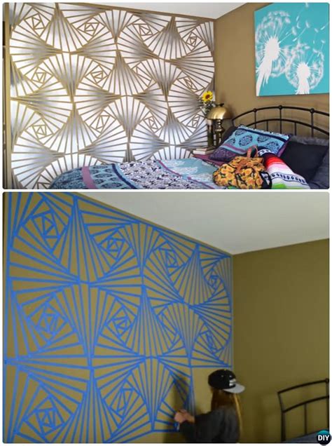 diy patterned wall painting ideas  techniques picture instructions