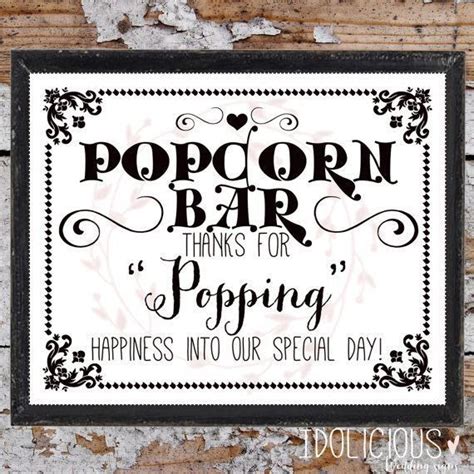 popcorn sign printable  ideas  popcorn stand  pinterest