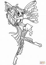 Sirenix Winx Flora Stampare Ausmalbild Supercoloring sketch template