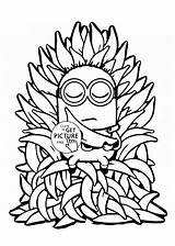 Minions Minion Coloring Pages Banana Kids Bananas Color Tree Many Sheets Printable Children Fruit Wuppsy Few Details Online Cartoon Print sketch template
