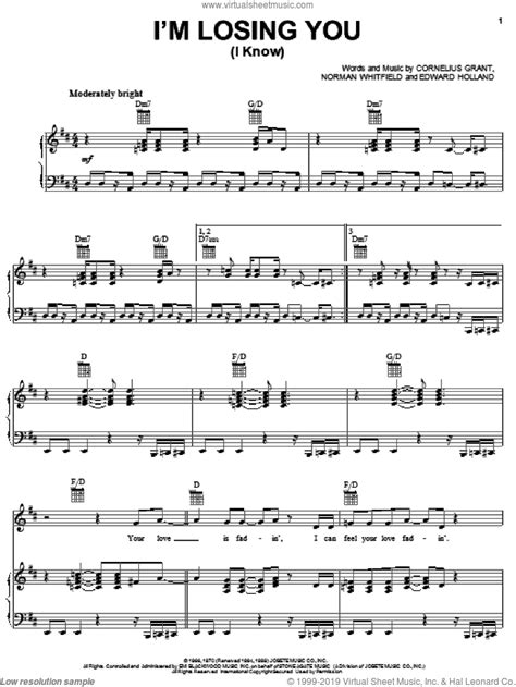 Im Losing You I Know Sheet Music For Voice Piano Or Guitar