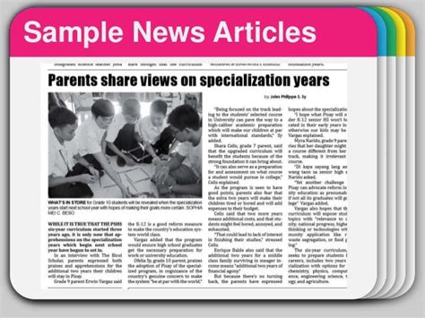 examples   newspaper article  school