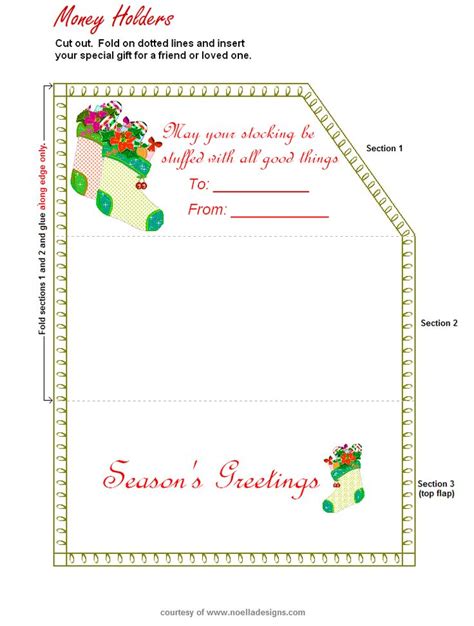 printable christmas money holders  printable templates