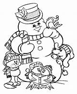Snowman Coloring Christmas Kids Pages Color Print sketch template