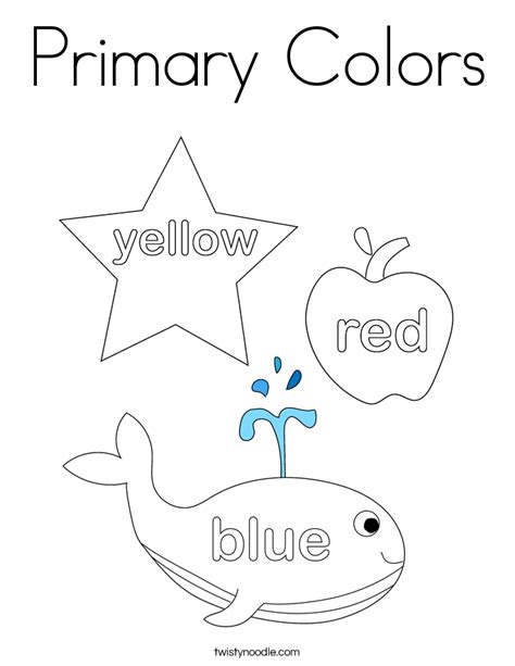 primary colors coloring page coloring pages