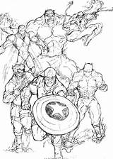 Coloring Marvel Avengers Pages Print sketch template