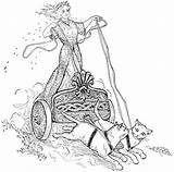 Freya Norse Coloring Pages Mythology Chariot Goddess Odur Cats Clipart Drawn Freyja Etc Her Two Usf Edu Viking She Searching sketch template