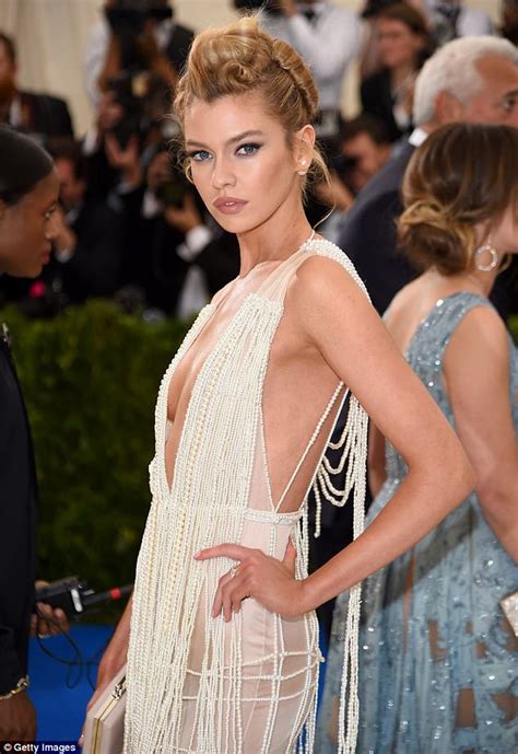 stella maxwell wears semi sheer beaded gown for met gala daily mail online