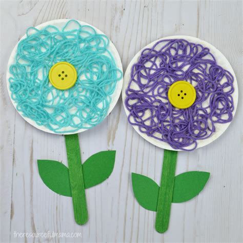 mixed media flower craft  kids  resourceful mama