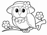 Coloring Animal Pages Kids Owl Mrs sketch template