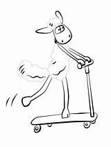Shaun Sheep Coloring Pages Kids Scooter sketch template
