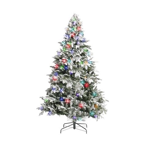 Christmas Trees Pre Lit For Home 7 5ft Realistic Snow Flocked