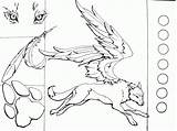 Wings Coloring Winged Lineart Kitsune Mooing Coloringhome sketch template