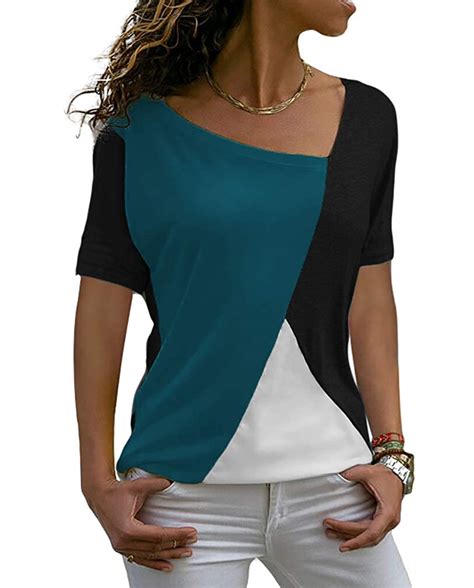 sarin mathews womens shirts casual tee shirts short sleeve patchwork
