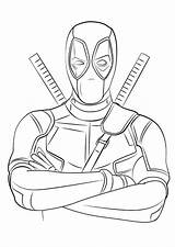 Deadpool Drawing Coloring Pages Easy Marvel Choose Board Cartoon sketch template