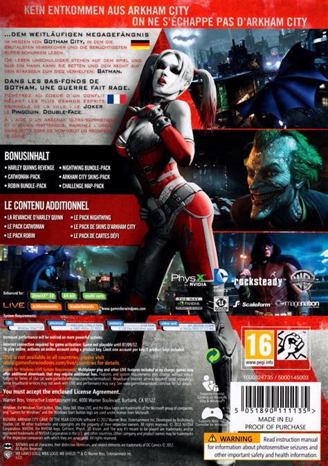 Batman Arkham City Game Of The Year Edition 2012