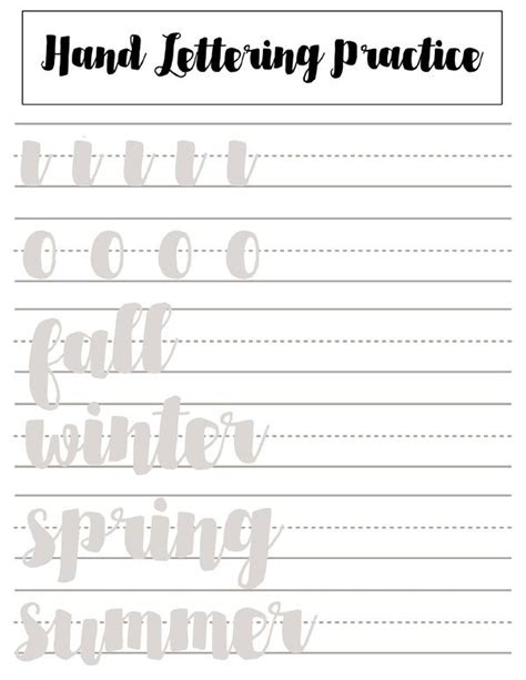 hand lettering practice sheets  beginners brush lettering practice